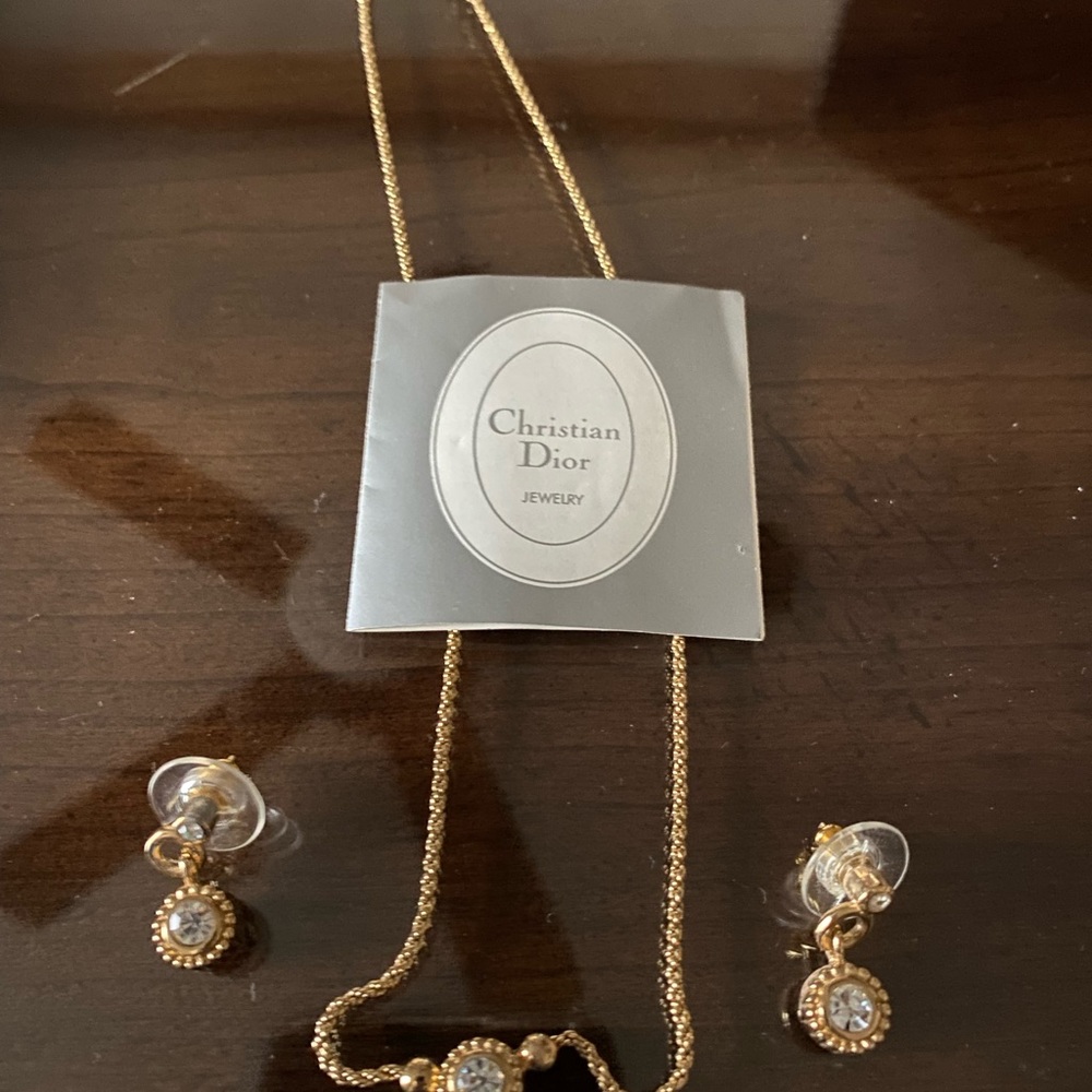 Authentic Christian Dior necklace and earings set.